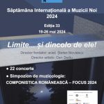 22 de concerte incitante în 5 spaţii artistice bucureştene, la Săptămâna Internațională a Muzicii Noi, de duminică, 19 mai