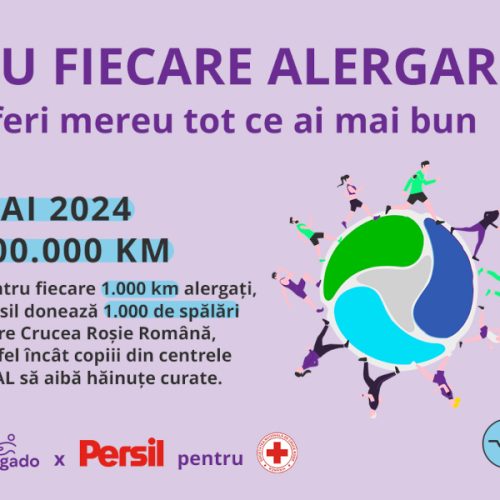 Comunitatea Alergado strânge 200.000 kilometri alergați în luna mai pentru hăinuțe curate oferite de Persil